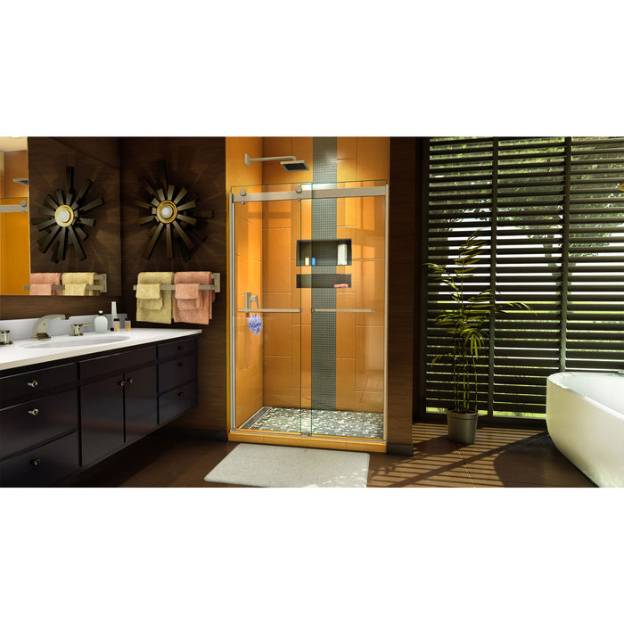 DreamLine SHDR-6348762-04 Sapphire 44-48"W x 76"H Semi-Frameless Bypass Shower Door in Brushed Nickel