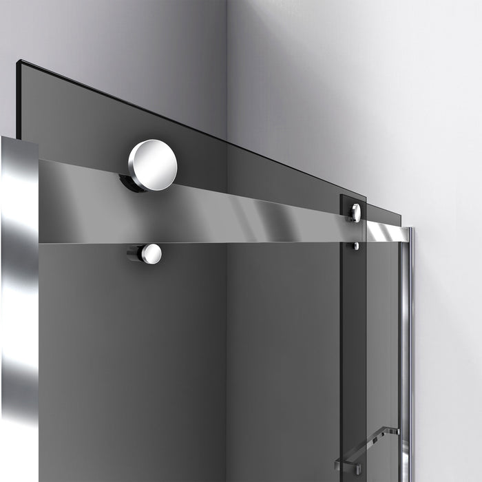 Dreamline SHDR-6348762G01 Sapphire 44-48"W x 76"H Semi-Frameless Bypass Shower Door in Chrome and Gray Glass