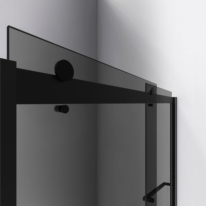 Dreamline SHDR-6360762G09 Sapphire 56-60"W x 76"H Semi-Frameless Bypass Shower Door in Satin Black and Gray Glass