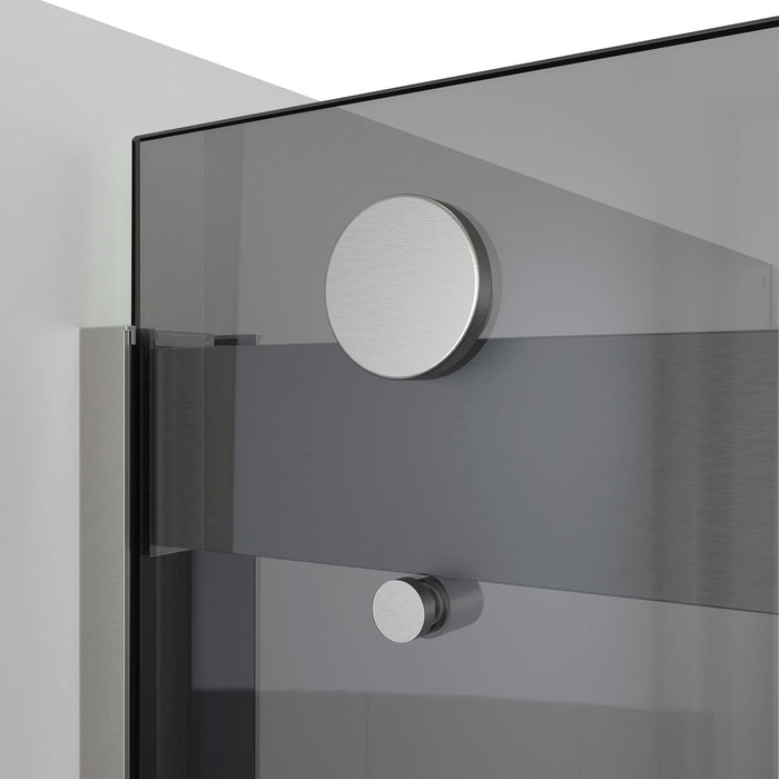 DreamLine TDVH60W620VXG04 Sapphire-V 56 - 60"W x 62"H Bypass Tub Door in Brushed Nickel and Gray Glass