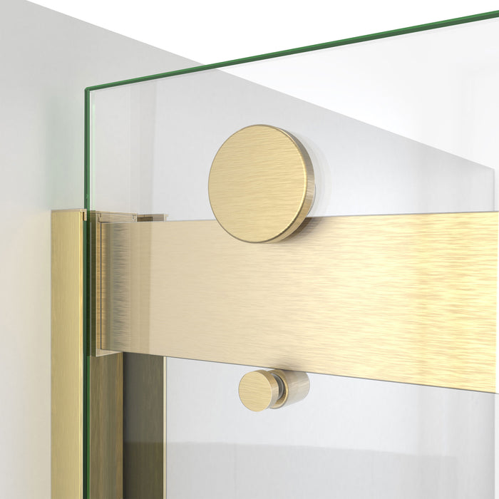 DreamLine SDVH54W760VXX05 Sapphire-V 50 - 54"W x 76"H Bypass Shower Door in Brushed Gold and Clear Glass
