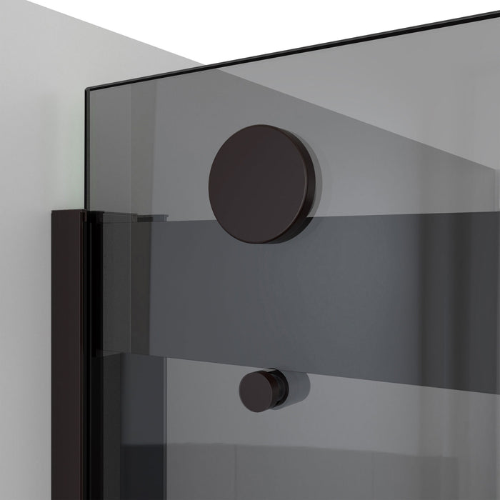 DreamLine SDVH48W760VXG06 Sapphire-V 44 - 48"W x 76"H Bypass Shower Door in Oil Rubbed Bronze and Gray Glass