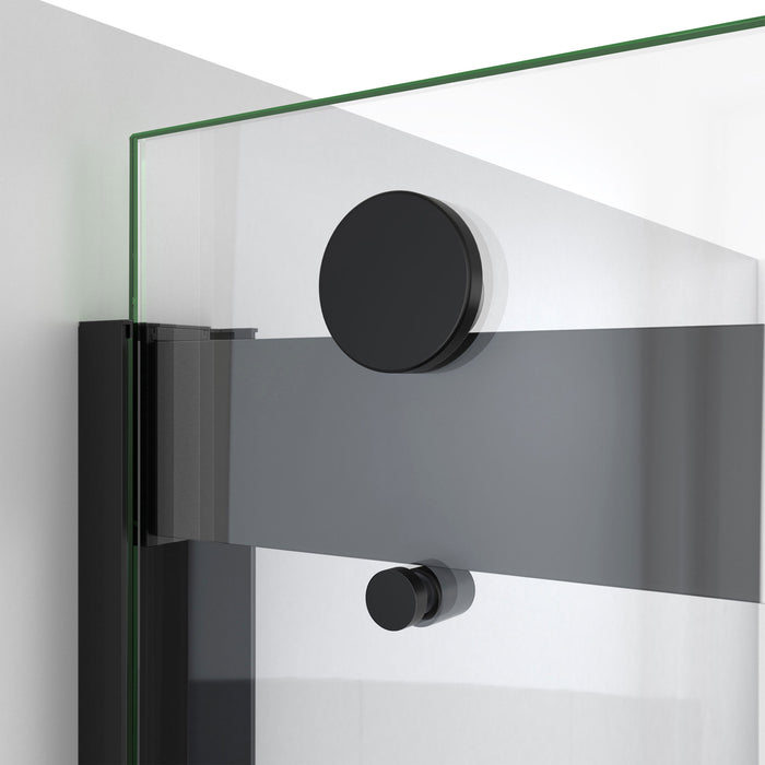 DreamLine SDVH48W760VXX09 Sapphire-V 44 - 48"W x 76"H Bypass Shower Door in Satin Black and Clear Glass
