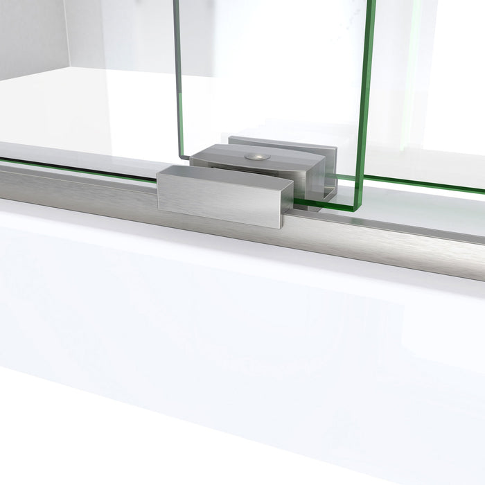 DreamLine SDVH48W760VXX04 Sapphire-V 44 - 48"W x 76"H Bypass Shower Door in Brushed Nickel and Clear Glass