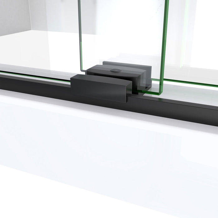 DreamLine SDVH48W760VXX09 Sapphire-V 44 - 48"W x 76"H Bypass Shower Door in Satin Black and Clear Glass