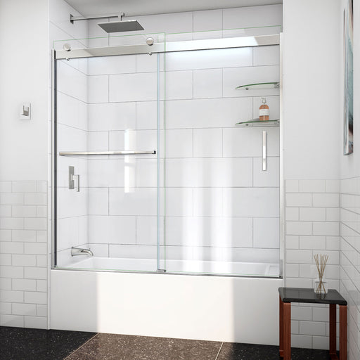 DreamLine TDVH60W620VXX01 Sapphire-V Bypass Tub Door in Chrome, Clear Glass