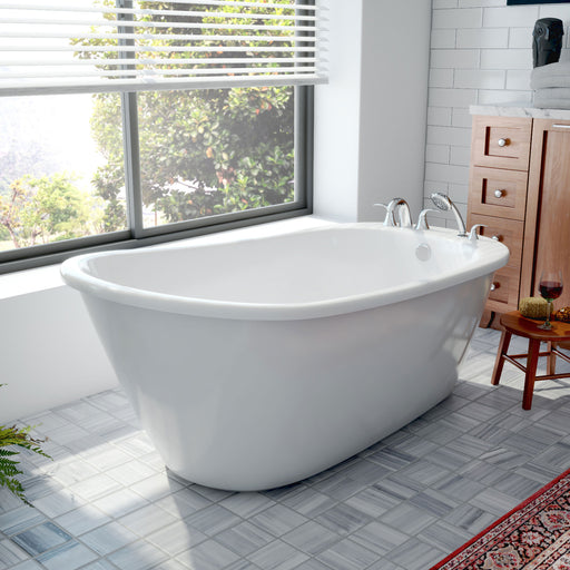 DreamLine BTSC6032WFXXF00 Seneca 60-inch Freestanding Single Slipper Oval Bathtub in White