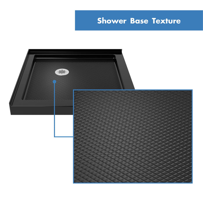 DreamLine DL-6527QC-88-04 Aqua-Q Fold 32" D x 32" W x 76 3/4" H Frameless Bi-Fold Shower Door in Brushed Nickel with Black Base and Walls Kit