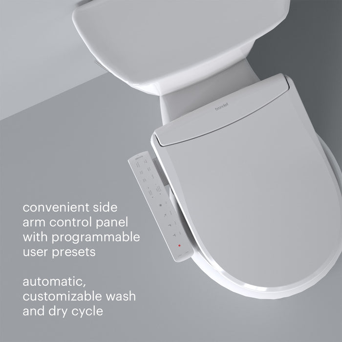 Brondell T22-EW Swash Thinline Luxury Bidet Toilet Seat with Side Arm Control, Elongated White