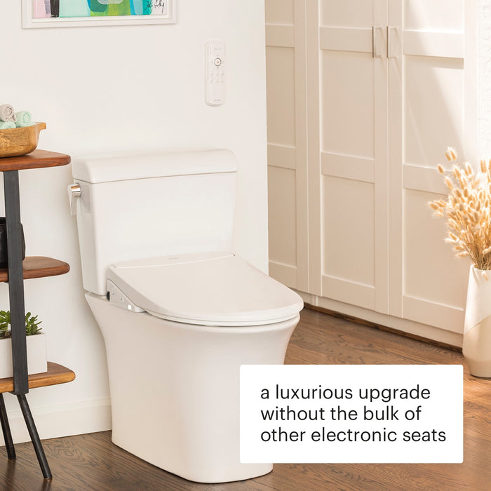Brondell T44-EW Swash Thinline Luxury Bidet Toilet Seat with Remote Control, Elongated White