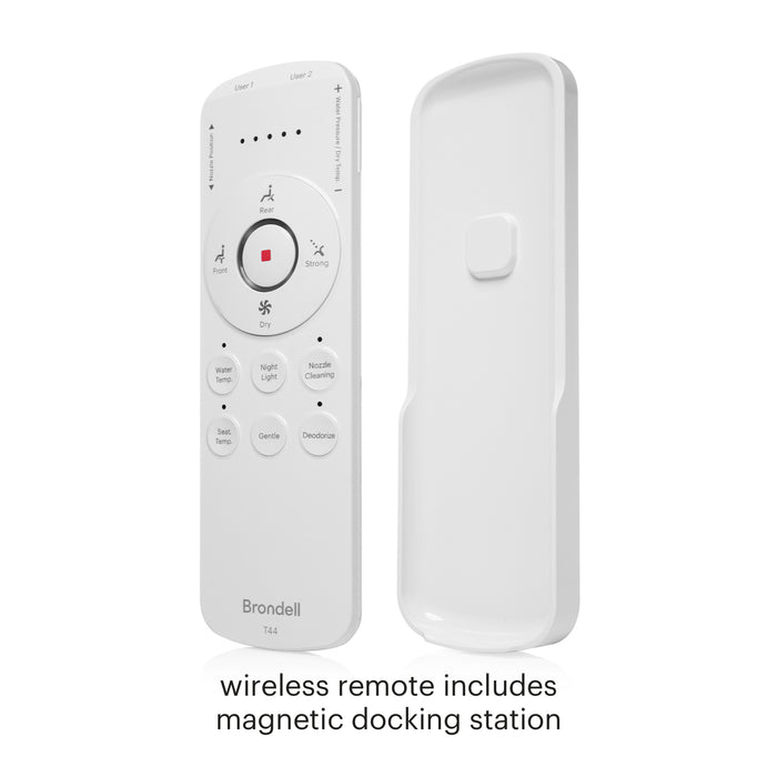 Brondell T44-EW Swash Thinline Luxury Bidet Toilet Seat with Remote Control, Elongated White