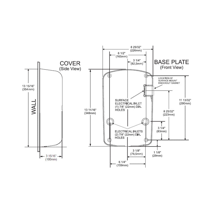 Excel Dryer 328111 ThinAir TA-GR High-Speed Automatic ADA Hand Dryer, Graphite, 110 - 120V