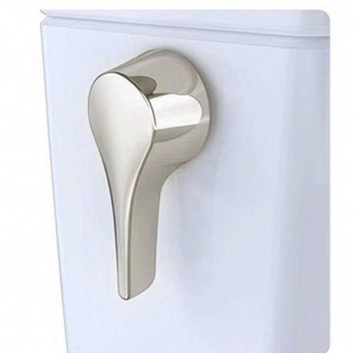 The TOTO THU485#PN is a replacement trip lever handle assembly in Polished Nickel for select TOTO toilet tanks.