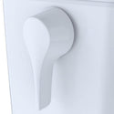 Close-up of white TOTO THU750 trip lever installed on a toilet tank