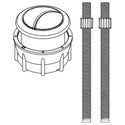 The TOTO THU848#PN-A is a replacement push button assembly for TOTO dual flush toilet tanks in Polished Nickel.