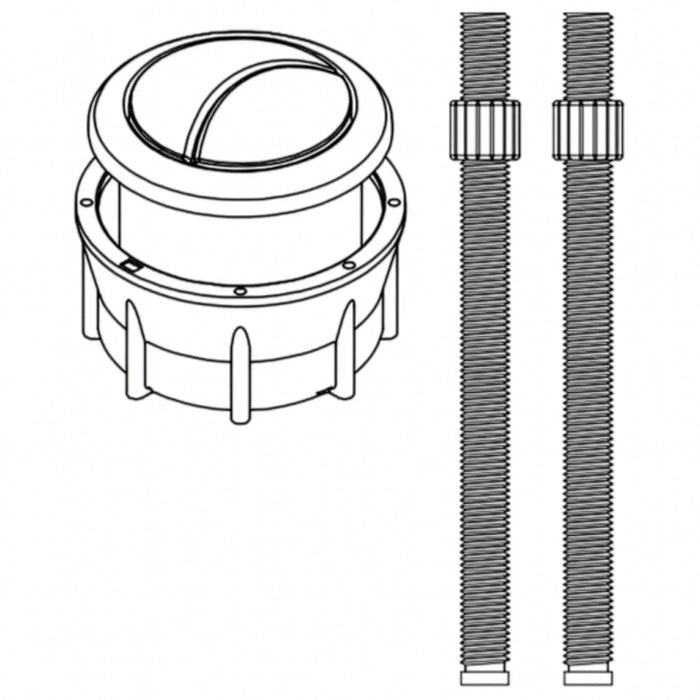The TOTO THU848#PN-A is a replacement push button assembly for TOTO dual flush toilet tanks in Polished Nickel.