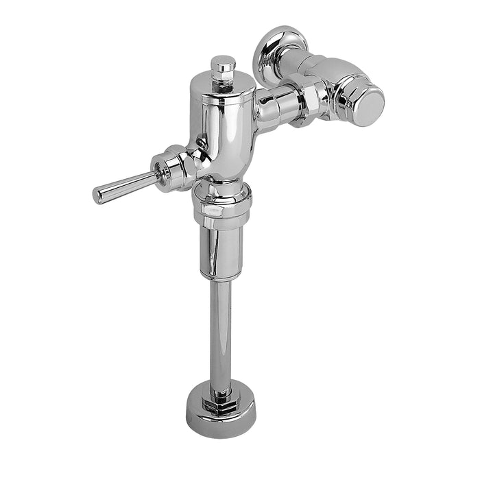 The TOTO TMU1LN#CP is a HEU (High-Efficiency Urinal) 0.5 GPF manual non-hold open exposed urinal flushometer in Polished Chrome