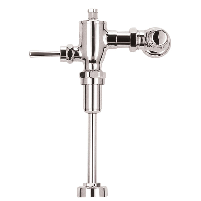 The TOTO TMU1NNC-12 is a manual non-hold open piston-type urinal flushometer at 1.0 GPF with a 3/4" vacuum breaker accessory set in nickel-chrome finish