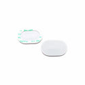 White TOTO SS124 toilet seat bolt cover with dimension marks beside it