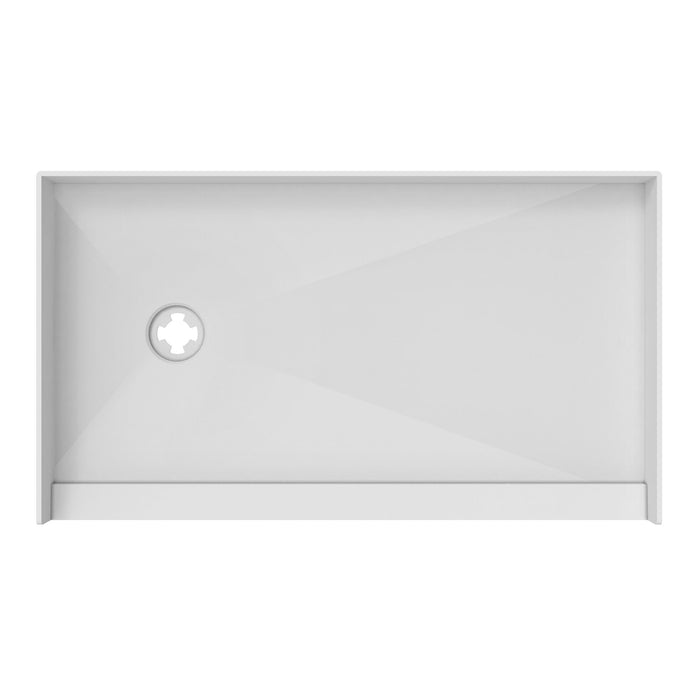 DreamLine DTP-1136601 TilePrime 36"D x 60"W x 3"H Single Threshold Shower Base, Left Drain