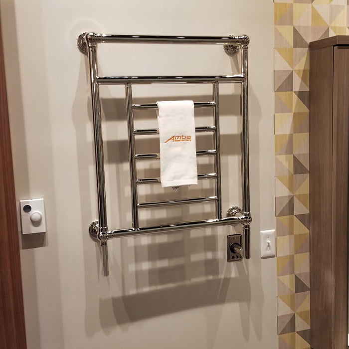 Amba T-2536PN Traditional Model 8 Bar Hardwired Towel Warmer in Polished Nickel
