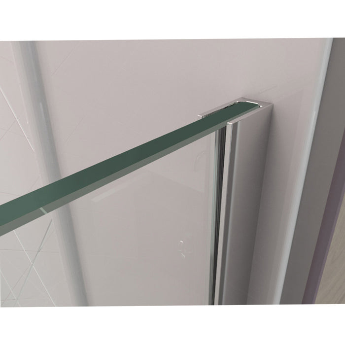 DreamLine SHDR-3234721-04 Linea Single Panel Frameless Shower Screen 34"W x 72"H, Open Entry Design in Brushed Nickel