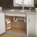 Undercounter housing with three water filter cartridges and connected white tubing