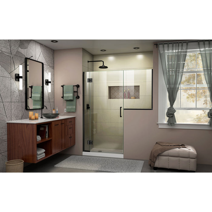 DreamLine D1273634-09 Unidoor-X 69-69 1/2"W x 72"H Frameless Hinged Shower Door in Satin Black