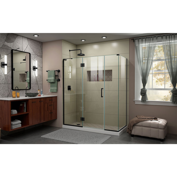DreamLine E32614534L-09 Unidoor-X 64 1/2"W x 34 3/8"D x 72"H Frameless Hinged Shower Enclosure in Satin Black