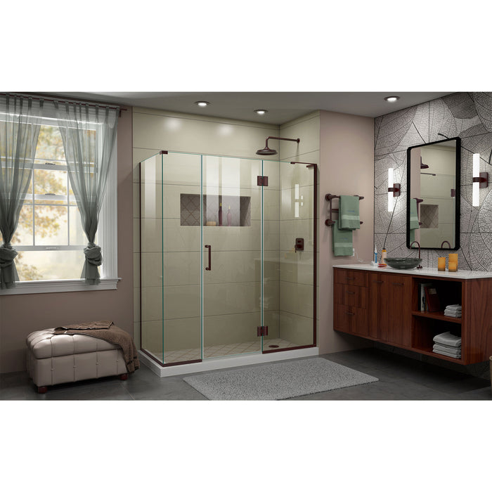 DreamLine E32514534R-06 Unidoor-X 63 1/2"W x 34 3/8"D x 72"H Frameless Hinged Shower Enclosure in Oil Rubbed Bronze