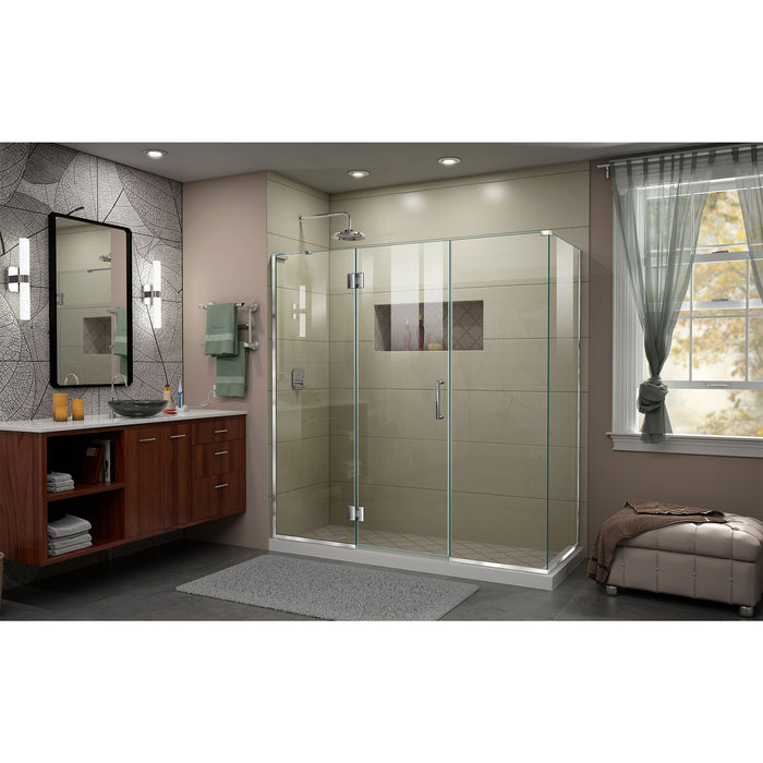 DreamLine E32322530L-01 Unidoor-X 69 1/2"W x 30 3/8"D x 72"H Frameless Hinged Shower Enclosure in Chrome