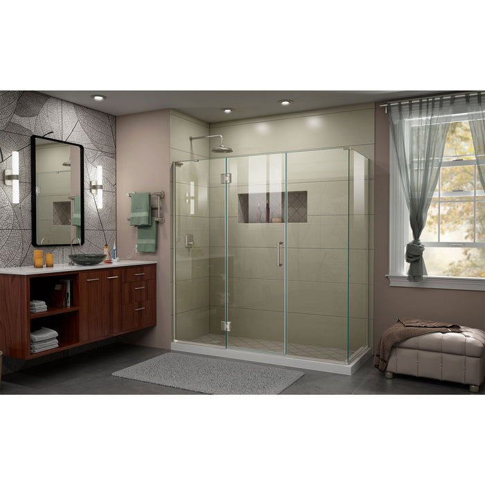 DreamLine E3242230L-04 Unidoor-X 70"W x 30 3/8"D x 72"H Frameless Hinged Shower Enclosure in Brushed Nickel