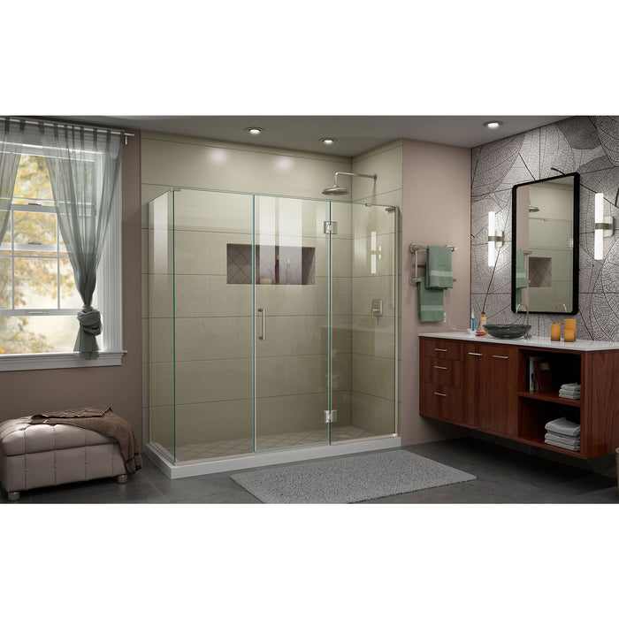 DreamLine E32322534R-04 Unidoor-X 69 1/2"W x 34 3/8"D x 72"H Frameless Hinged Shower Enclosure in Brushed Nickel