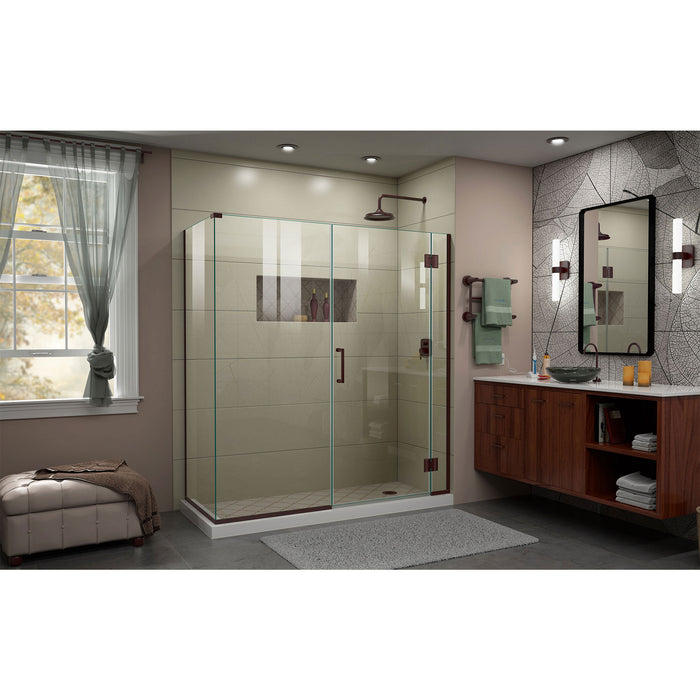 DreamLine E12730534-06 Unidoor-X 63 1/2"W x 34 3/8"D x 72"H Frameless Hinged Shower Enclosure in Oil Rubbed Bronze