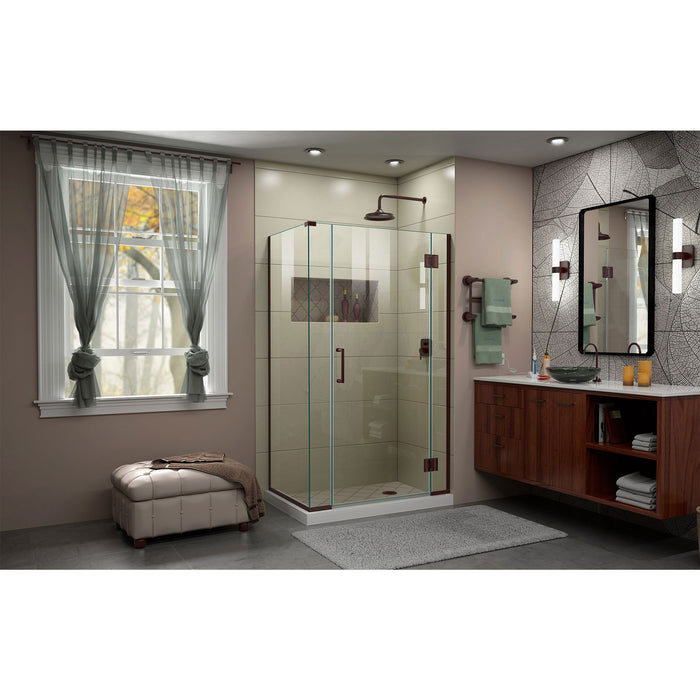 DreamLine E12706534-06 Unidoor-X 39 1/2"W x 34 3/8"D x 72"H Frameless Hinged Shower Enclosure in Oil Rubbed Bronze