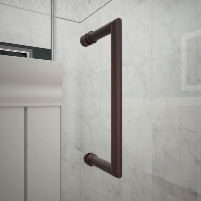 DreamLine SHEN-24355340-06 Unidoor Plus 35 1/2"W x 34 3/8"D x 72"H Frameless Hinged Shower Enclosure in Oil Rubbed Bronze