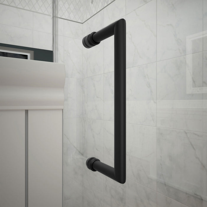DreamLine E3270630R-09 Unidoor-X 57"W x 30 3/8"D x 72"H Frameless Hinged Shower Enclosure in Satin Black