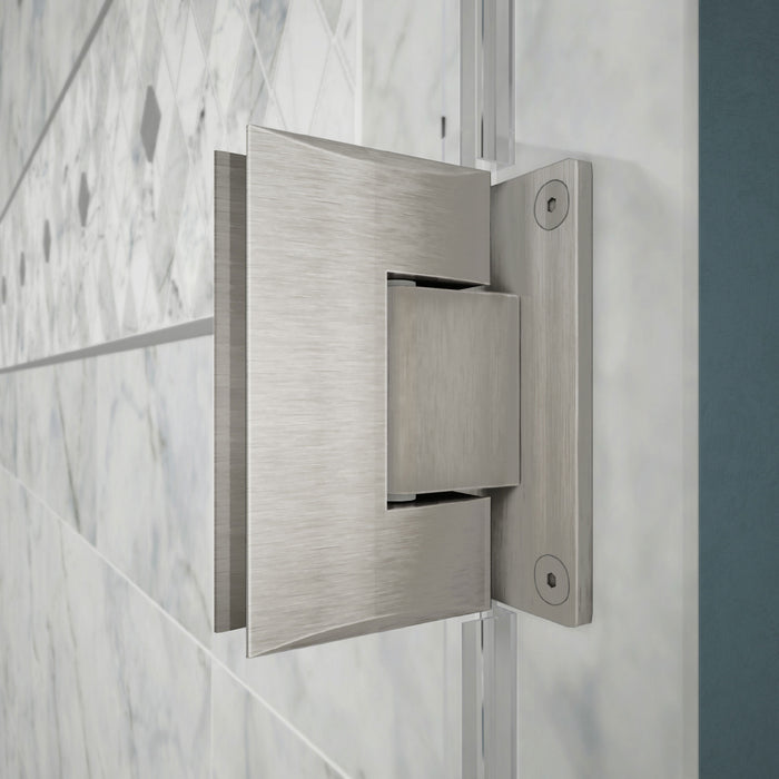 DreamLine SHEN-2424243636-04 Unidoor Plus 48"W x 36 3/8"D x 72"H Frameless Hinged Shower Enclosure in Brushed Nickel