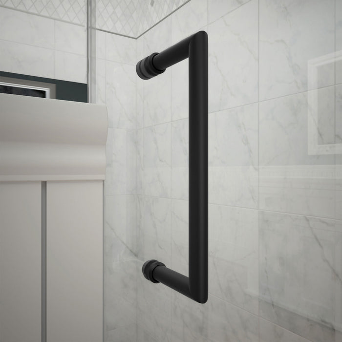 DreamLine SHEN-2430303636-09 Unidoor Plus 60"W x 36 3/8"D x 72"H Frameless Hinged Shower Enclosure in Satin Black