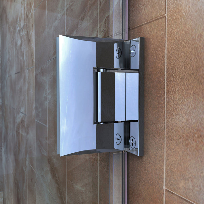 DreamLine SHEN-24315340-01 Unidoor Plus 31 1/2"W x 34 3/8"D x 72"H Frameless Hinged Shower Enclosure in Chrome