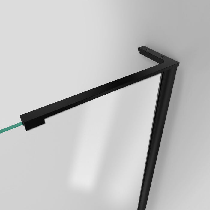 DreamLine SHDR-2060722-09 Unidoor-LS 60-61"W x 72"H Frameless Hinged Shower Door with L-Bar in Satin Black