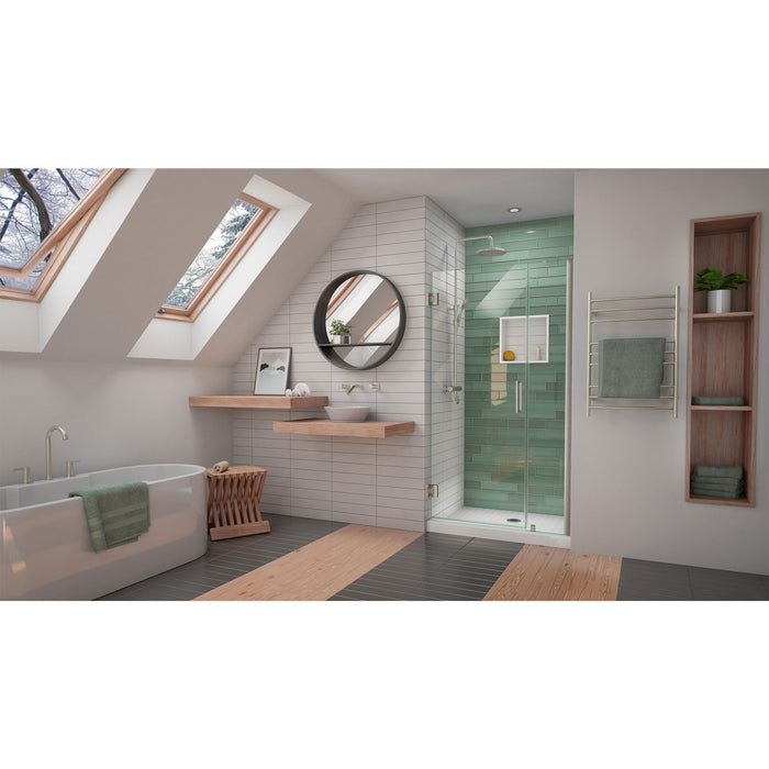 DreamLine SHDR-2042722-04 Unidoor-LS 42-43"W x 72"H Frameless Hinged Shower Door in Brushed Nickel