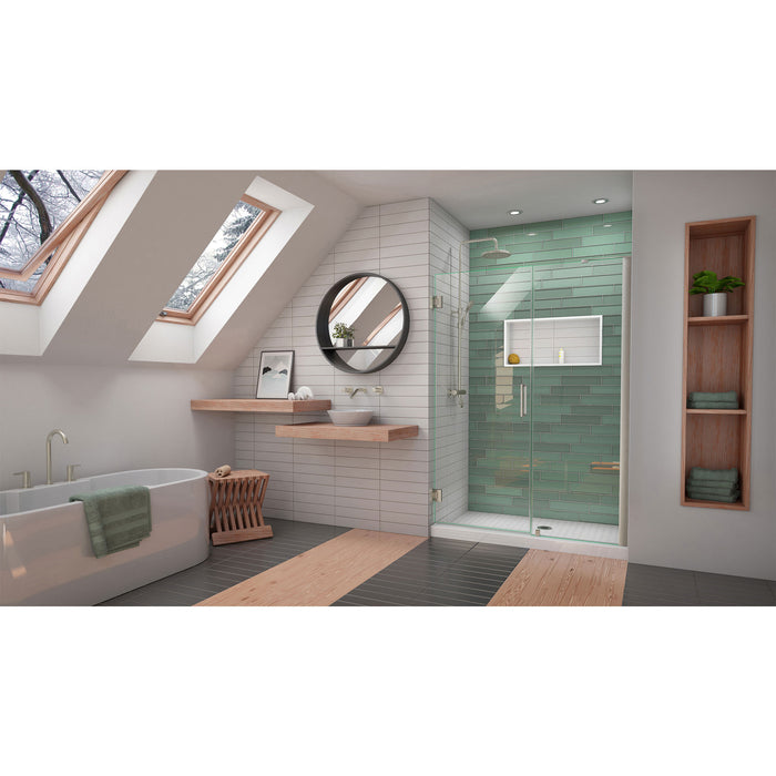 DreamLine SHDR-2050722-04 Unidoor-LS 50-51"W x 72"H Frameless Hinged Shower Door in Brushed Nickel
