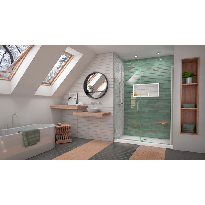 DreamLine SHDR-2058722-04 Unidoor-LS 58-59"W x 72"H Frameless Hinged Shower Door with L-Bar in Brushed Nickel