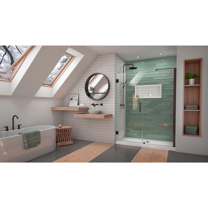 DreamLine SHDR-2057722-06 Unidoor-LS 57-58"W x 72"H Frameless Hinged Shower Door with L-Bar in Oil Rubbed Bronze