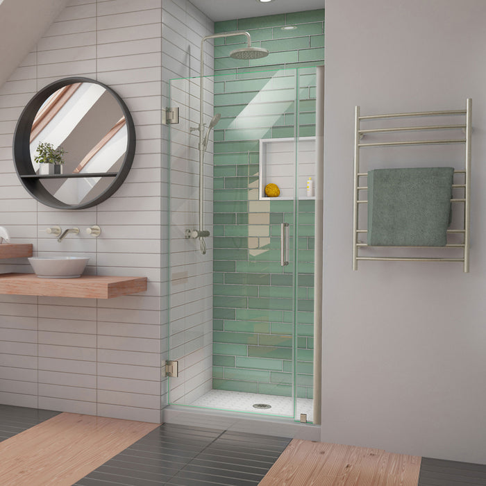 DreamLine SHDR-2034722-04 Unidoor-LS 34-35"W x 72"H Frameless Hinged Shower Door in Brushed Nickel