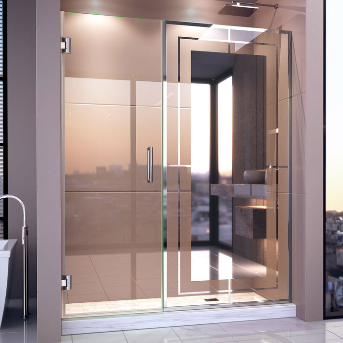 DreamLine D245872M12-01 Unidoor Mira 58-58 1/4"W x 72"H Frameless Hinged Shower Door in Chrome