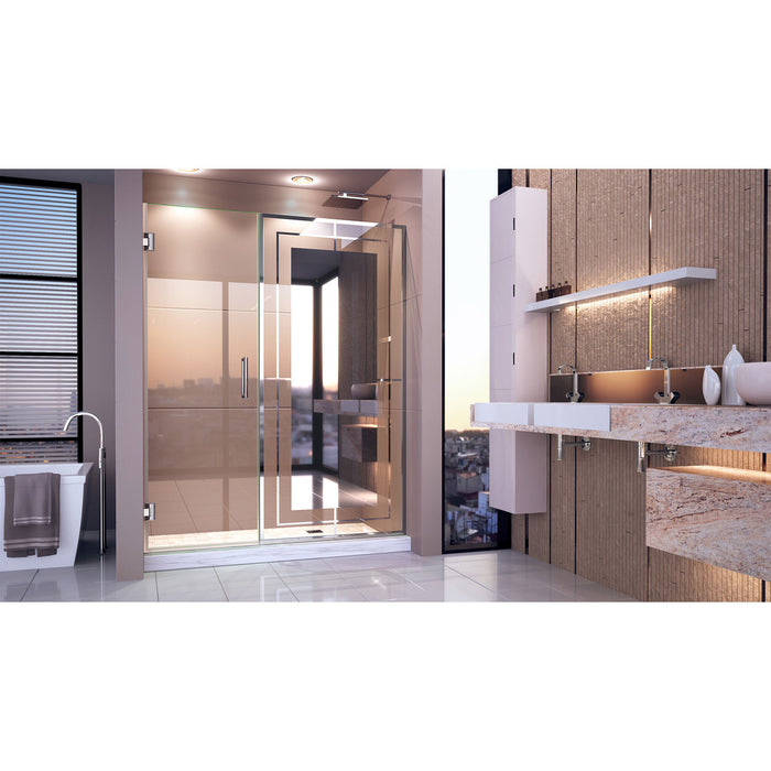 DreamLine D245872M12-01 Unidoor Mira 58-58 1/4"W x 72"H Frameless Hinged Shower Door in Chrome