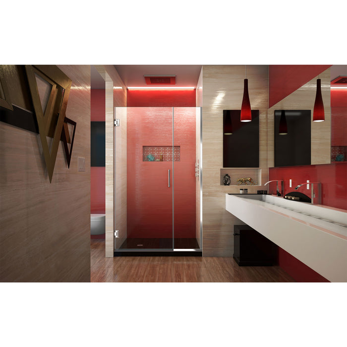 DreamLine SHDR-244357210-01 Unidoor Plus 43 1/2 - 44"W x 72"H Frameless Hinged Shower Door in Chrome
