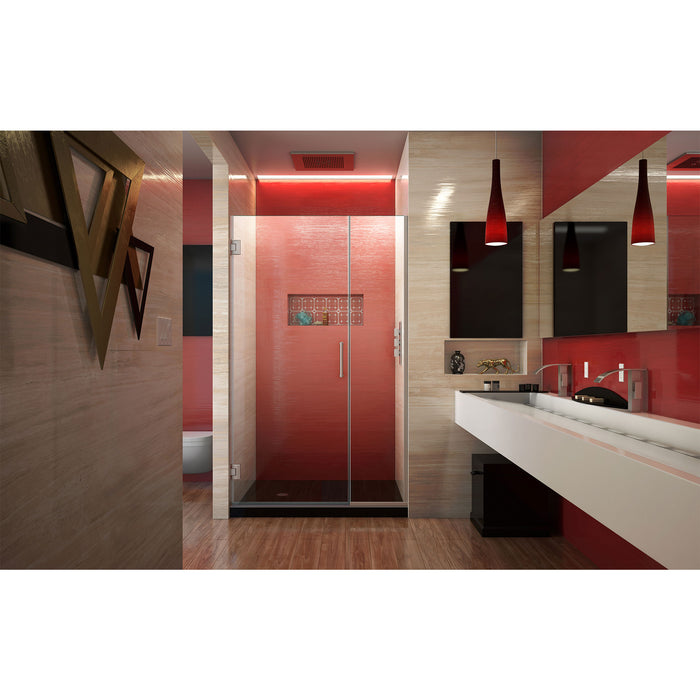DreamLine SHDR-243857210-04 Unidoor Plus 38 1/2 - 39"W x 72"H Frameless Hinged Shower Door in Brushed Nickel